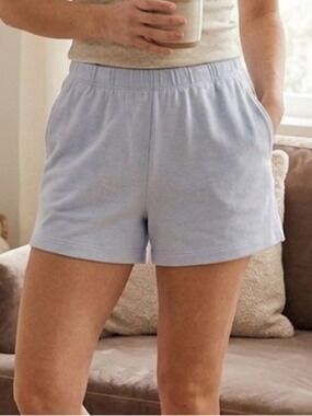 Women's Aerie Light Blue Ribbed Jersey Lounge Shorts M